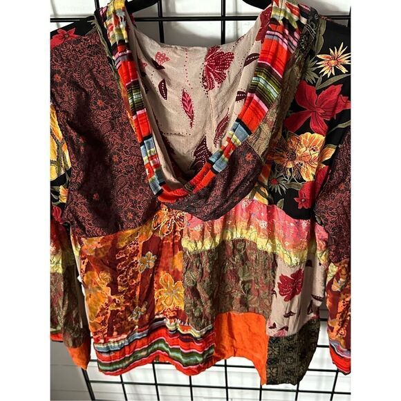 Chico’s Design‎ Hooded Zippered Jacket Womens 2 (L) Cottagecore Floral - Picture 8 of 14